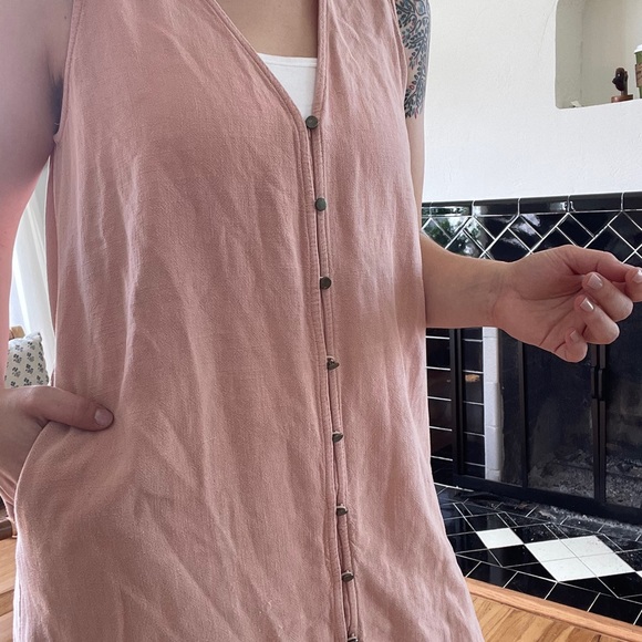 Blush Pink Button Down Dress - Picture 5 of 9